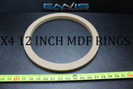 4 MDF SPEAKER RINGS SPACER 12 INCH WOOD 3/4 THICK FIBERGLASS BOX EE-RING-12X4
