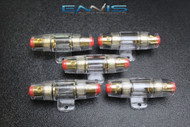 5 PACK AGU FUSE HOLDER 4 6 8 10 GAUGE IN LINE GLASS FUSES AWG WIRE GOLD