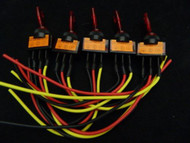 5 PACK ILLUMINATED ON OFF TOGGLE SWITCH RED PRE WIRED 12 VOLT 20 AMP IBITSR