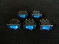 5 PACK ROCKER SWITCH ON OFF MINI TOGGLE BLUE LED 12V 16 AMP EC-1220BL