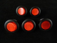 5 PACK ROUND ON OFF ROCKER SWITCH MINI TOGGLE RED LED 3/4 MOUNT HOLE EC-1215RD