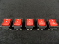 5 PK ROCKER SWITCH RED DPDT ON OFF ON 15 AMP 250 V 20 AMP 125 V 6 PIN EC-623