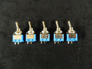 5 PK TOGGLE SWITCH SPST ON OFF MINI TOGGLE 3 AMP 250V 6 AMP 125V 2 PIN EC-2510