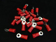 8 GAUGE VINYL #10 RING 100 PK CRIMP TERMINAL CONNECTOR AWG GA CAR EYE RVRT810