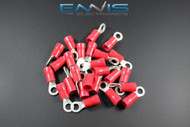 8 GAUGE VINYL 1/4 RING 100 PK CRIMP TERMINAL CONNECTOR AWG GA CAR EYE RVRT814