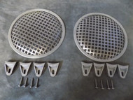 PAIR 12 INCH STEEL SPEAKER SUB SUBWOOFER GRILL MESH COVER W/ CLIPS SCREWS