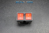 2 PCS ROCKER SWITCH RED LED DPST ON OFF 15 AMP 250 V 20 AMP 125 V 6 PIN EC-620