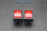 2 PCS ROCKER SWITCH RED LED DPDT ON OFF ON 15 AMP 250V 20 AMP 125V 6 PIN EC-623