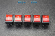 5 PCS ROCKER SWITCH RED LED DPDT ON OFF ON 15 AMP 250V 20 AMP 125V 6 PIN EC-623