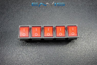 5 PCS ROCKER SWITCH RED LED DPST ON OFF 15 AMP 250 V 20 AMP 125 V 6 PIN EC-620