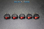 10 PCS ROCKER SWITCH ON OFF MINI TOGGLE RED LED 12V 16 AMP EC-1220RD