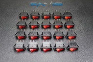 20 PCS ROCKER SWITCH ON OFF MINI TOGGLE RED LED 12V 16 AMP EC-1220RD