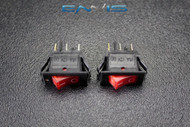 2 PCS ROCKER SWITCH ON OFF MINI TOGGLE RED LED 12V 16 AMP EC-1220RD