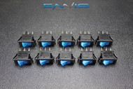 10 PCS ROCKER SWITCH ON OFF MINI TOGGLE BLUE LED 12V 16 AMP MOUNT HOLE EC-1220BL