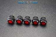 5 PCS ROCKER SWITCH ON OFF RED TOGGLE LED 12V 16 AMP 3 PIN IS-EC-WP1216RED
