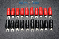 20 PCS 4 GAUGE SPADE TERMINALS POWER GROUND RED BLACK CRIMP CONNECTOR