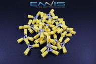 100 PCS 10-12 GAUGE 3 WAY RING BUTT CRIMP CONNECTOR AWG JUNCTION WIRE YVBC3