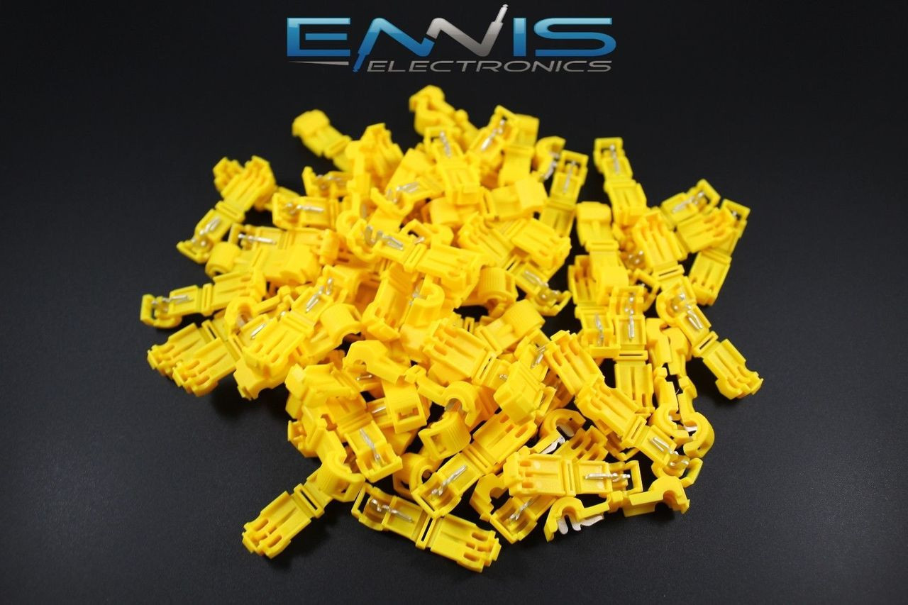 25 Pack Metra Yellow Male Quick Disconnect Connectors - 12-10 AWG T-Tap For Car Audio & Wiring
