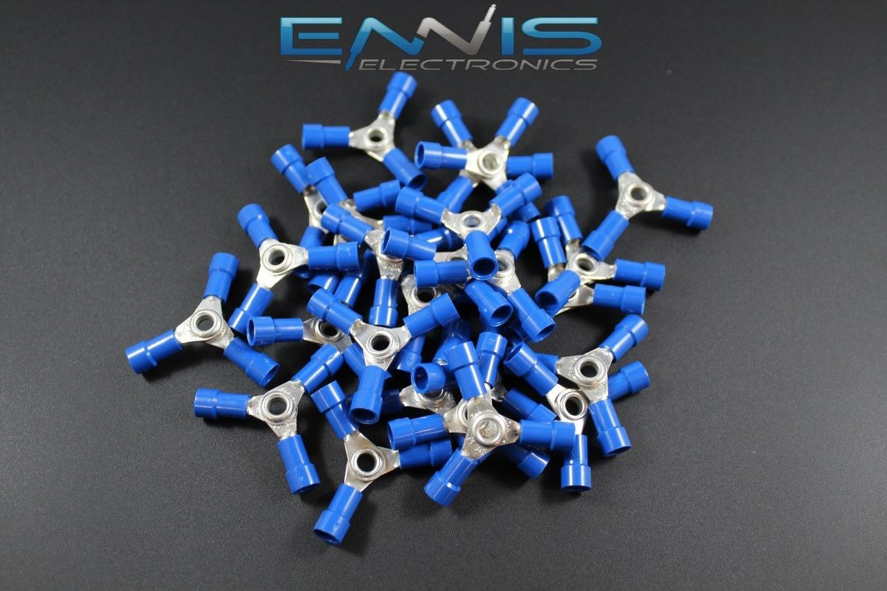 50 PCS 1416 GAUGE 3 WAY RING BUTT CRIMP CONNECTOR AWG JUNCTION WIRE BVBC3