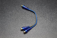 RCA WIRE BLUE GRAY Y SPLITTER 2 FEMALE 1 MALE CAR HOME AUDIO INTERCONNECT BLS