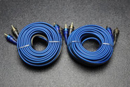 2 PCS 20 FT RCA WIRE BLUE GRAY 2 CHANNEL CAR AMP HOME AUDIO STEREO BLS-20