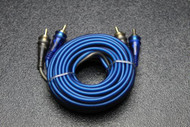 15 FT RCA WIRE BLUE GRAY 2 CHANNEL CAR HOME AUDIO INTERCONNECT STEREO BLS-15