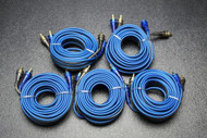 5 PCS 17 FT RCA WIRE BLUE GRAY 2 CHANNEL CAR AMP HOME AUDIO STEREO BLS-17
