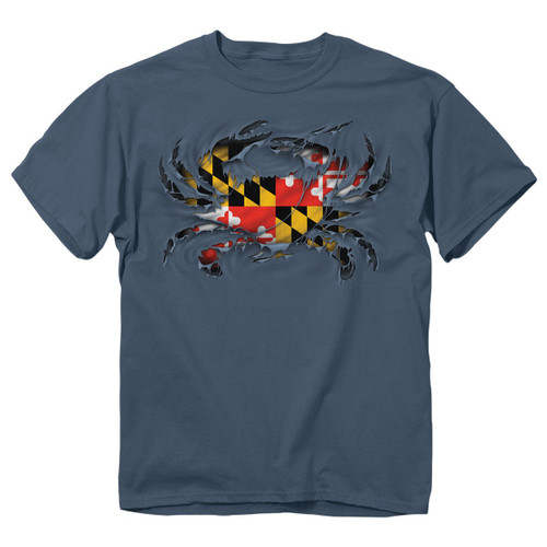 Maryland Ripped Crab Mens T-Shirt - 00073 - Maryland Apparel - christophersgiftshop.com