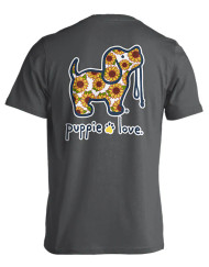 Sunflowers Fill Puppie Love Short Sleeved T-Shirt Back - SPL367 - Puppie Love - christophersgiftshop.com