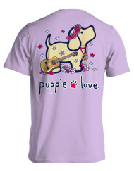 Flower Guitar Puppie Love Short Sleeved T-Shirt Back - SPL1012 - Puppie Love - christophersgiftshop.com