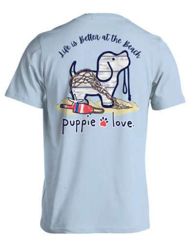 Life is Better at the Beach Puppie Love Short Sleeved T-Shirt Back - SPL1020 - Puppie Love - christophersgiftshop.com