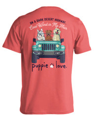 Wind in my Hair Puppie Love Short Sleeved T-Shirt Back - SPL317 - Puppie Love - christophersgiftshop.com