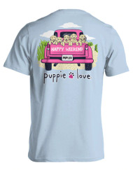 Happy Weekend Pups Puppie Love Short Sleeved T-Shirt Back - SPL1023- Puppie Love - christophersgiftshop.com