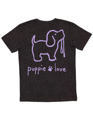 Black Leopard Puppie Love Short Sleeved T-Shirt Back - SPL939 - Puppie Love - christophersgiftshop.com