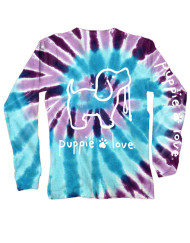 Ocean Berry Tie Dye Puppie Love Long Sleeved T-Shirt Back - SPL903 - Puppie Love - christophersgiftshop.com