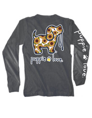 Sunflower Pup Puppie Love Long Sleeved T-Shirt Back - SPL705 - Puppie Love - christophersgiftshop.com