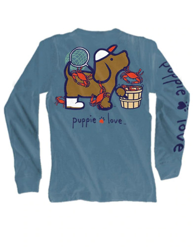 Crab Pup Puppie Love Long Sleeved T-Shirt Back - SPL059 - Puppie Love - christophersgiftshop.com