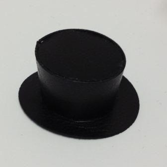 Dollhouse Miniature Real Leather Black Top Hat by Prestige Leather