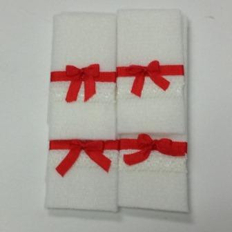 Dollhouse Miniature 1:12 Two White Hand Towels w//Lace Trim /& White Ribbon