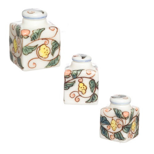 Dollhouse Miniature Three Canisters in White by Falcon Miniatures