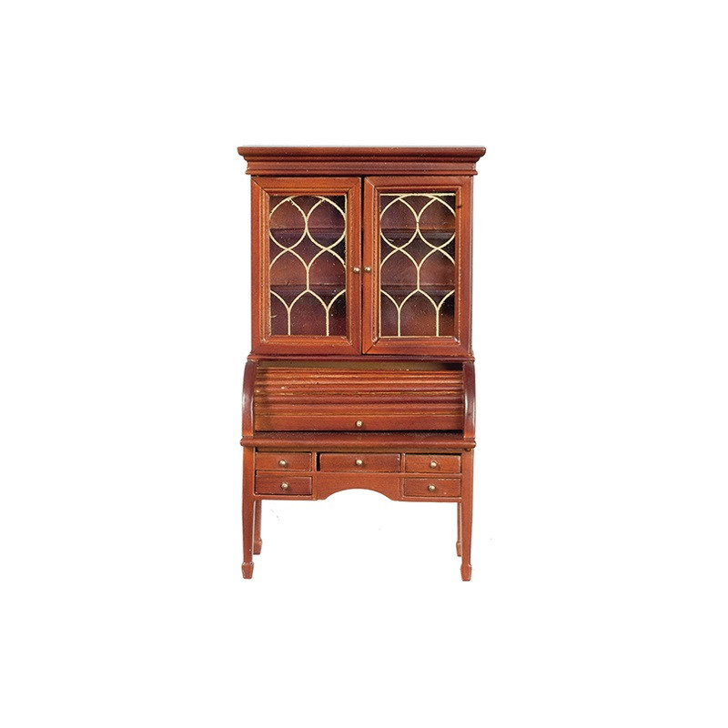 DOLLHOUSE MINI QUARTER INCH SCALE WALNUT COLONIAL CHAIR