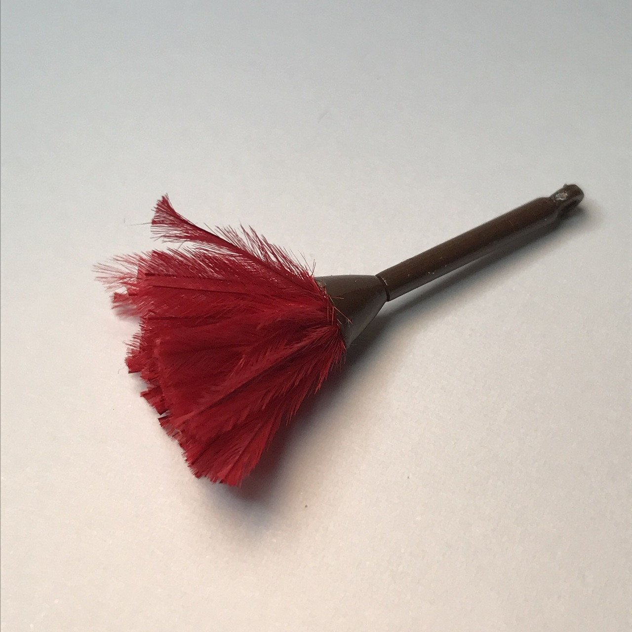 Miniature Red Feather Duster Jeepers Dollhouse Miniatures
