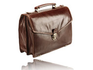 Visconti Front Lock Men Italian Style Attache Case Leather Business Holder Business w/ Lock- VT8.