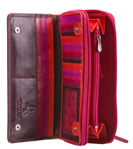 Visconti RB55 Multi Colored Soft Large Checkbook Leather Ladies Wallet Gift Box