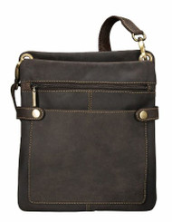 Visconti 18512 "Neo" Distressed Medium Size Slim Genuine Leather Cross-Body Messeng...
