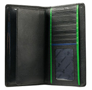 Visconti BD16 Black Leather Tall Checkbook Wallet w/ Removable Checkbook Hold...