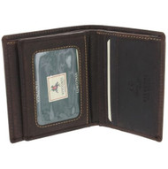 Visconti 710 Distressed Oiled Brown Leather ID Wallet Bifold Card Case Holder