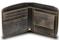 Visconti Hunter 702 Zip Around Leather Oil Tanned Distressed Wallet