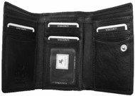 Visconti Heritage -32 Soft Leather Womens Trifold Wallet / Purse (Black)