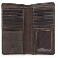 Visconti 724 Hunter Distressed Brown Leather Tall Bi-fold Wallet for Home, Bu...